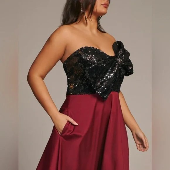 Anthropologie Hutch Sequin Bow Midi Dress Plus Size 16 - Picture 2 of 6